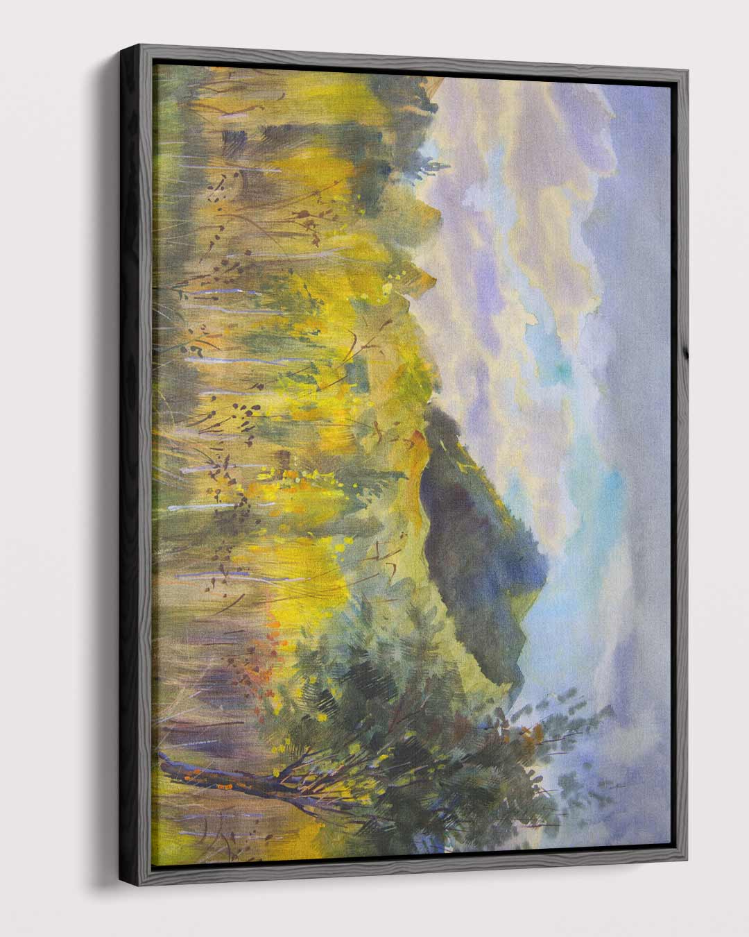 Veld met Kleurrijke Wolken Kunstwerk-canvas-dibond-plexiglas-wanddecoratie-WallArtistic