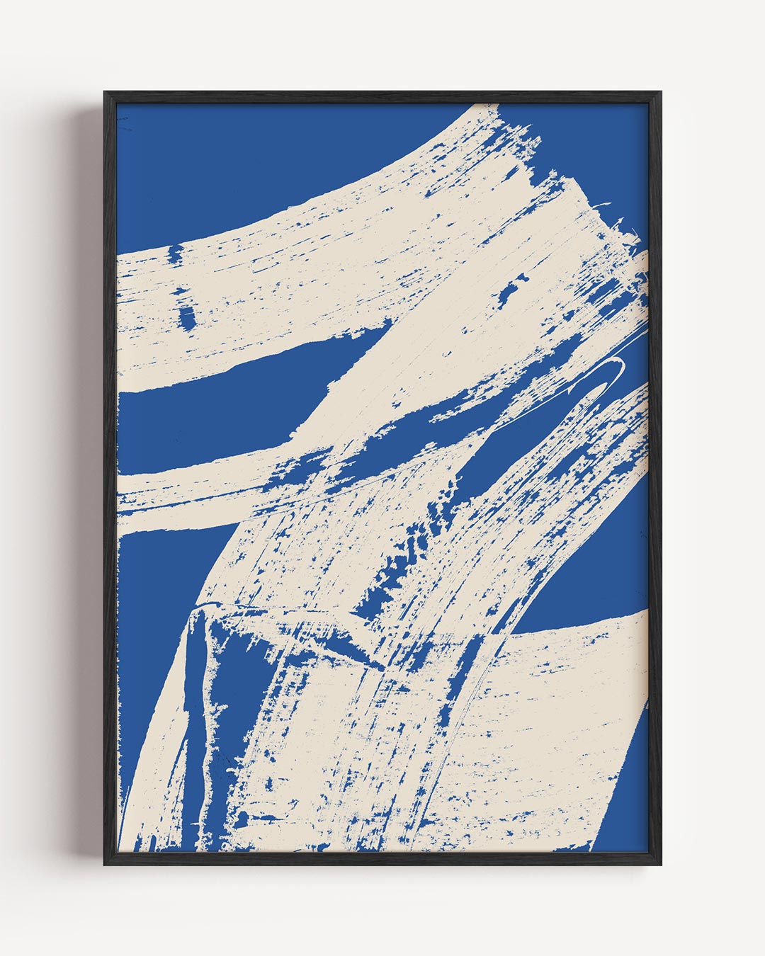 Blauwe Abstracte Borstelstreken Poster-WallArtistic