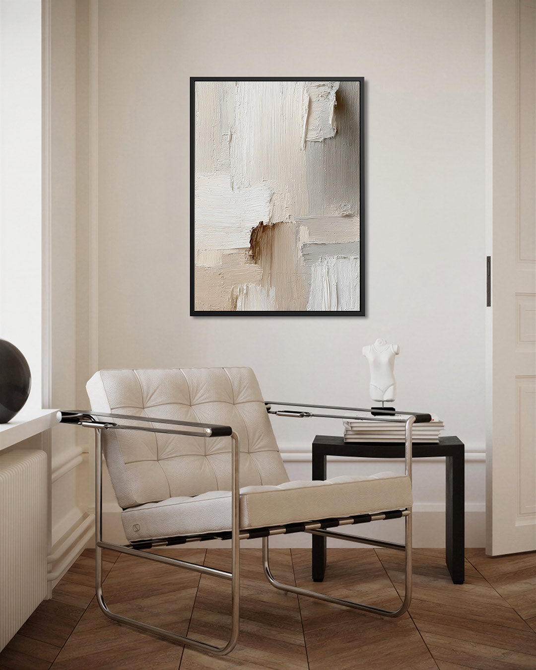 Textuur in neutrale kleuren Kunstwerk