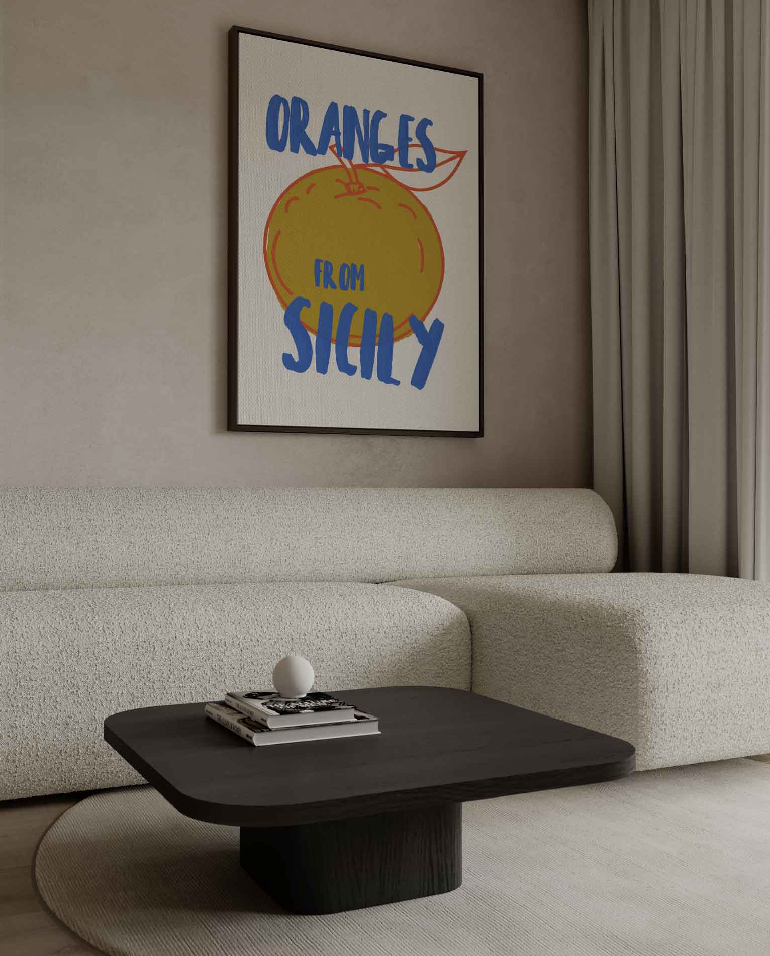 Siciliaanse Sinaasappelkunst Kunstwerk-canvas-dibond-plexiglas-wanddecoratie-WallArtistic