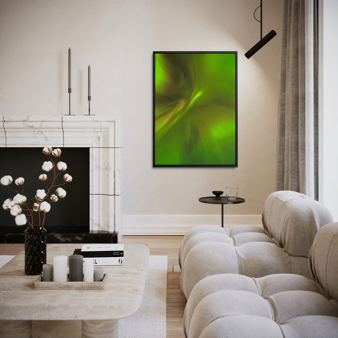 Lichtgolven in de nacht Kunstwerk