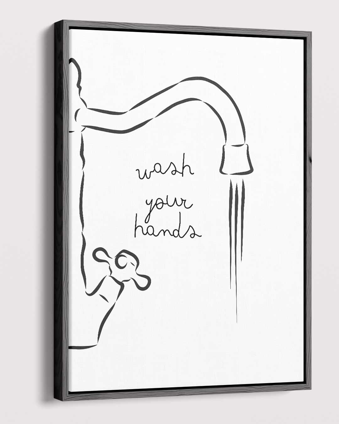 Wash Your Hands Illustratie Kunstwerk-canvas-dibond-plexiglas-wanddecoratie-WallArtistic