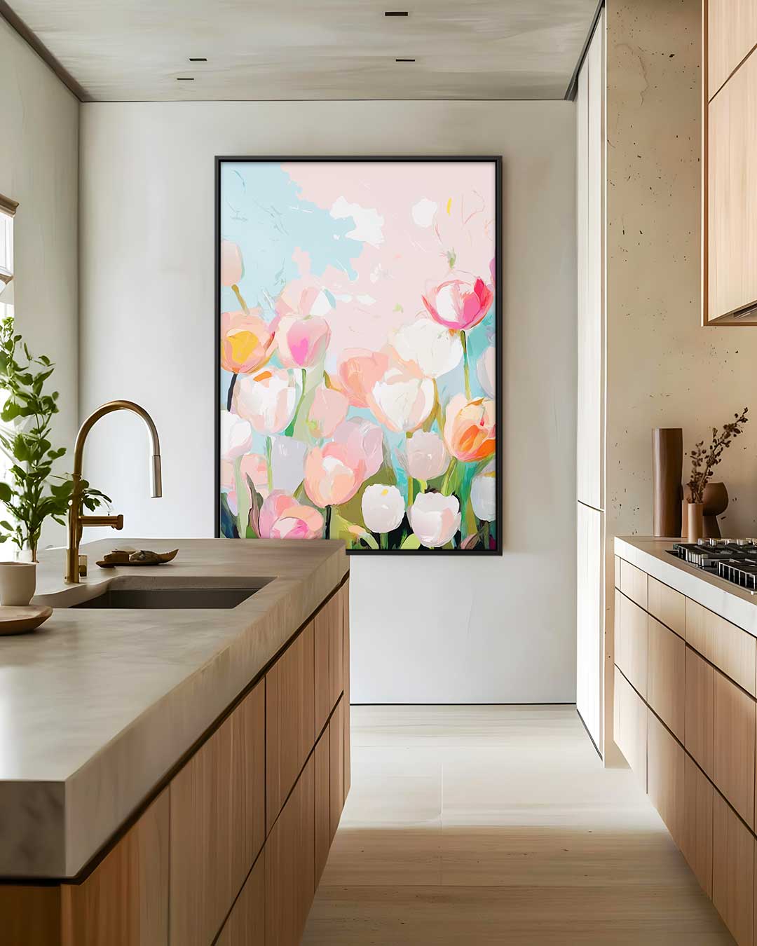 Bloemenpracht in Pasteltinten Kunstwerk-canvas-dibond-plexiglas-wanddecoratie-WallArtistic