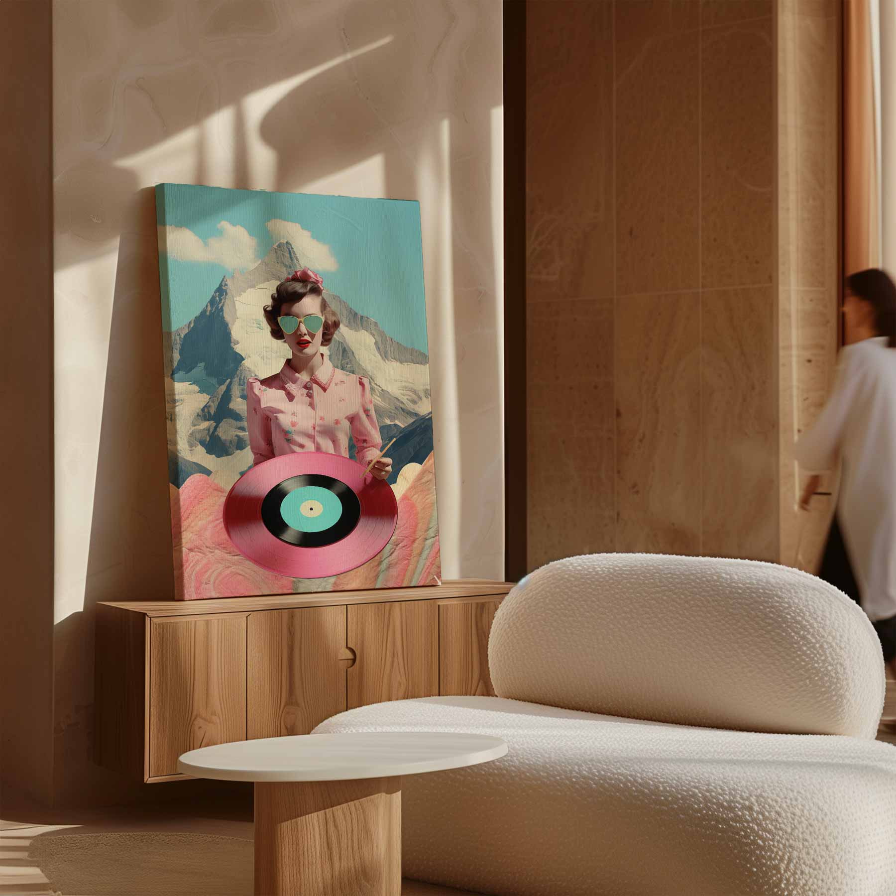 Retro Vinyl Bergen Kunstwerk-canvas-dibond-plexiglas-wanddecoratie-WallArtistic