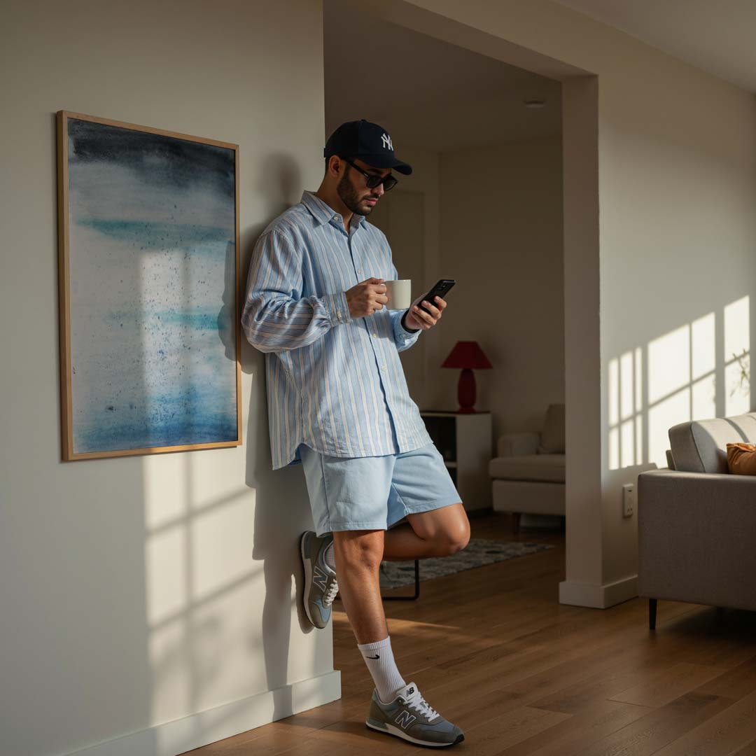 Hemelse Blauwe Waterverfposter-WallArtistic