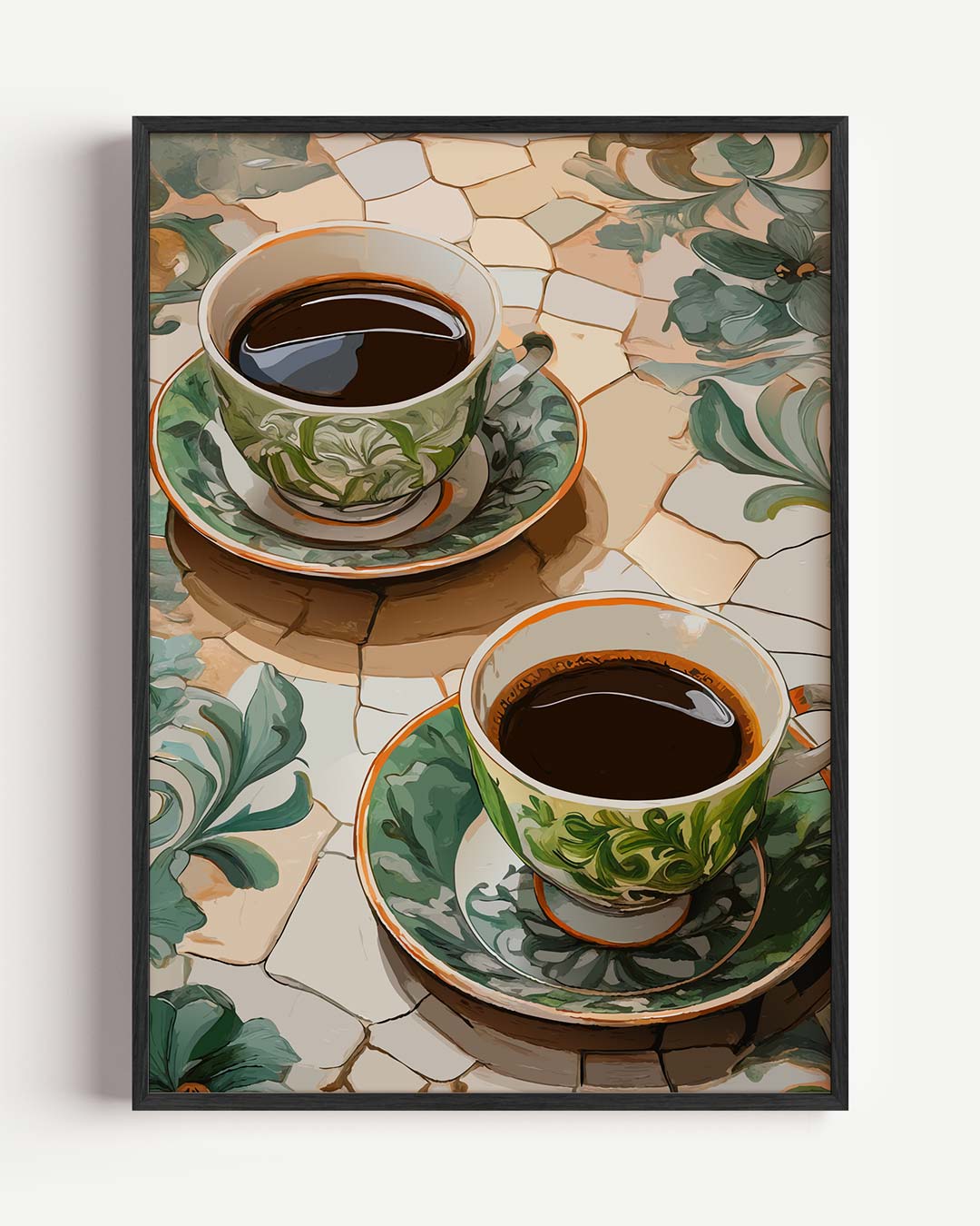 Sfeervolle Koffie Mozaïek Poster-WallArtistic