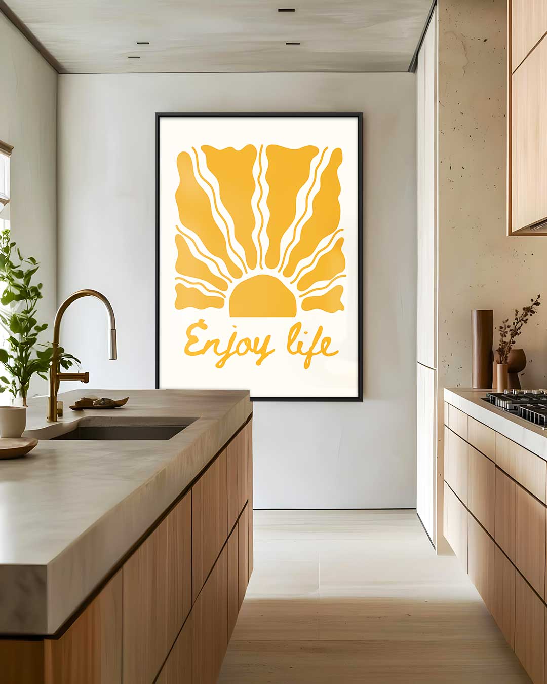 Stralende Zon 'Enjoy Life' Kunstwerk Kunstwerk-canvas-dibond-plexiglas-wanddecoratie-WallArtistic