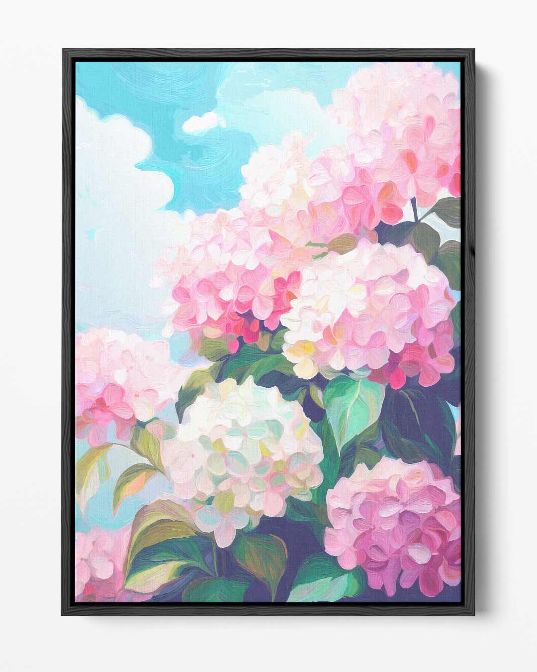Bloeiende Hortensia's Kunstwerk-canvas-dibond-plexiglas-wanddecoratie-WallArtistic