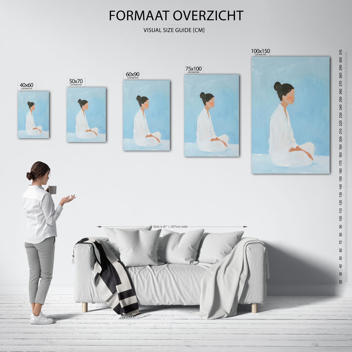 Rustige zittende vrouw Kunstwerk