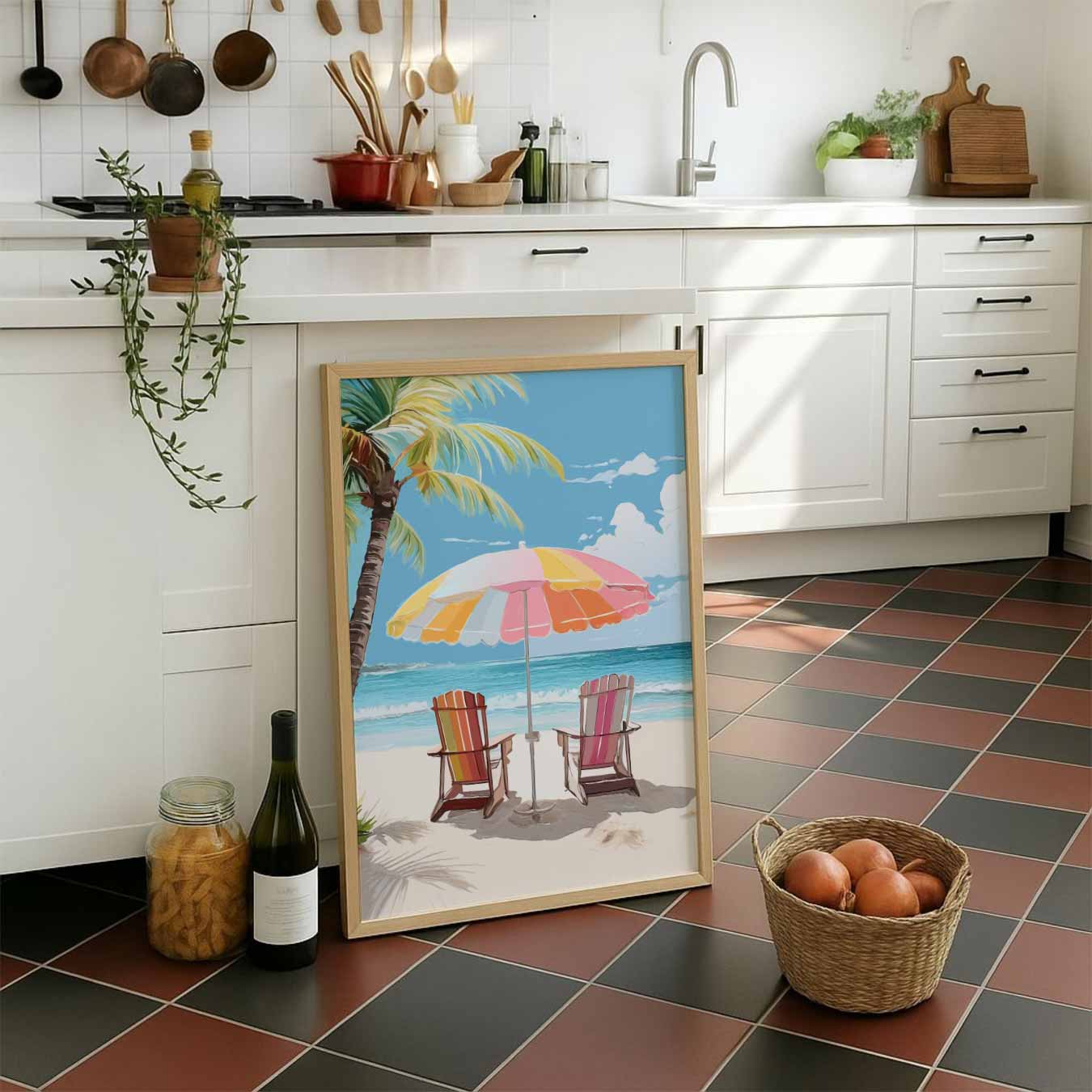 Zonnige Strandoase Poster