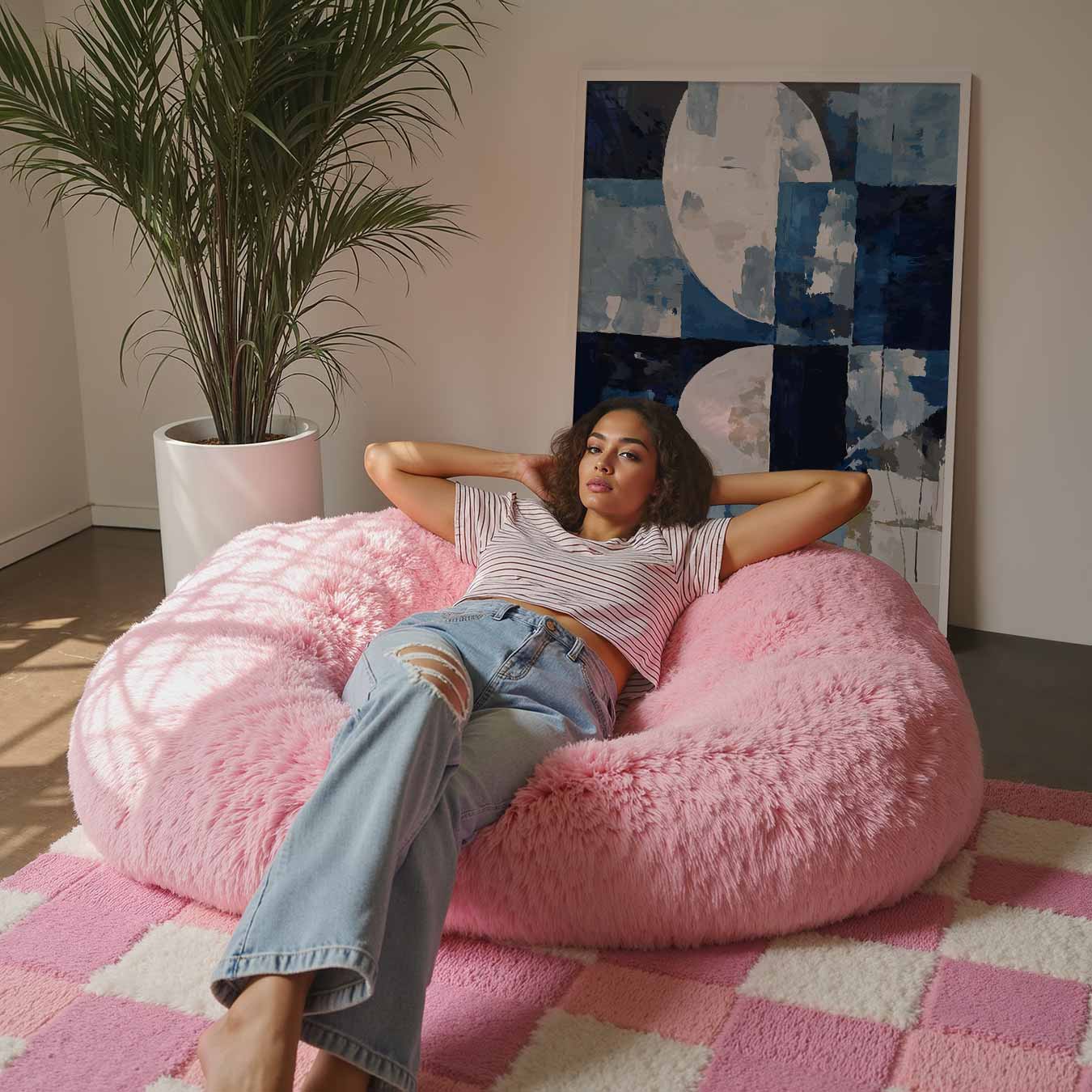 Abstract Blauwe Maannacht Poster-WallArtistic