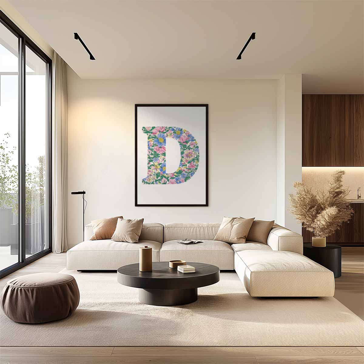 Bloemenpracht in Alfabet Kunstwerk-canvas-dibond-plexiglas-wanddecoratie-WallArtistic