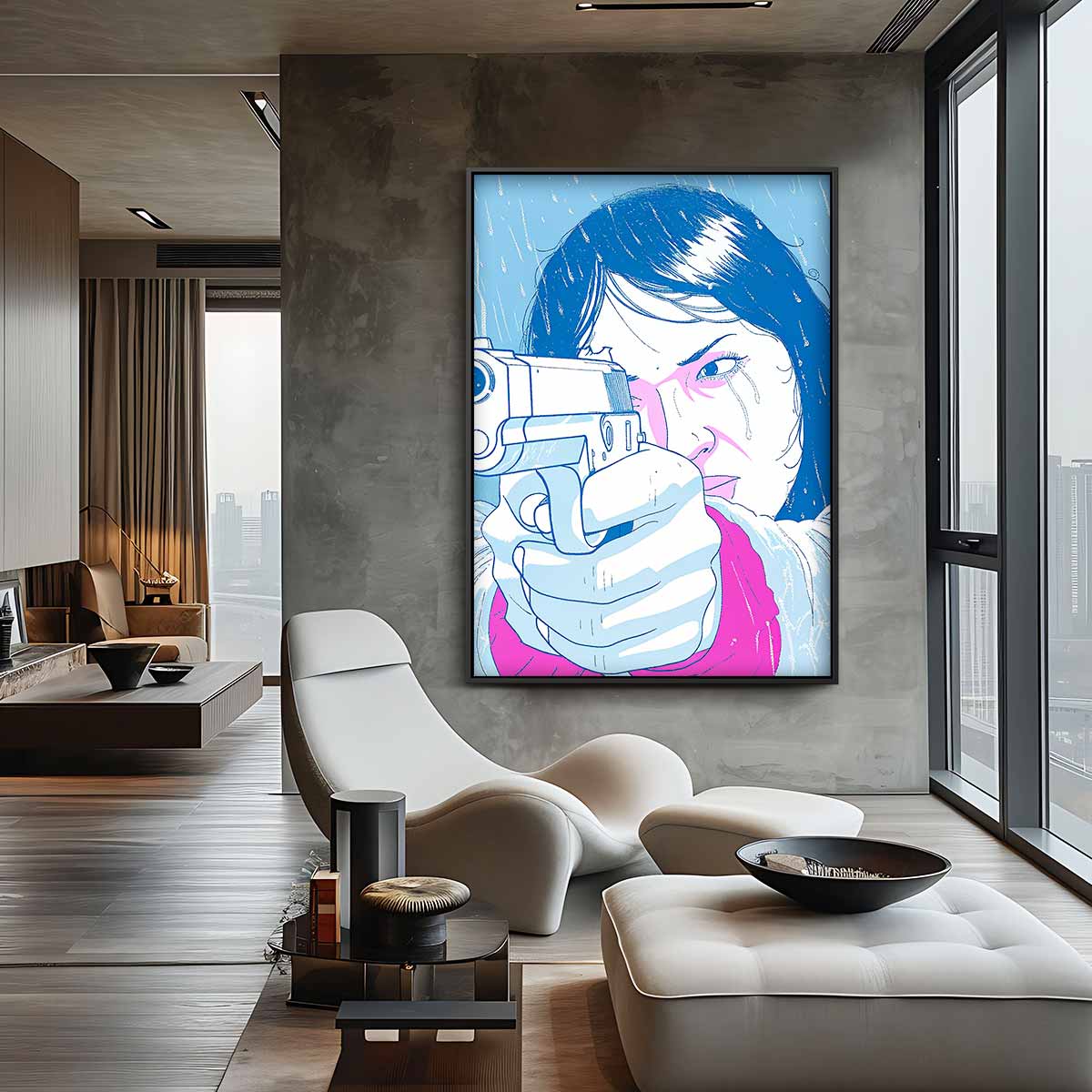 Moed en Vastberadenheid - Een Moderne Krijger Kunstwerk-canvas-dibond-plexiglas-wanddecoratie-WallArtistic