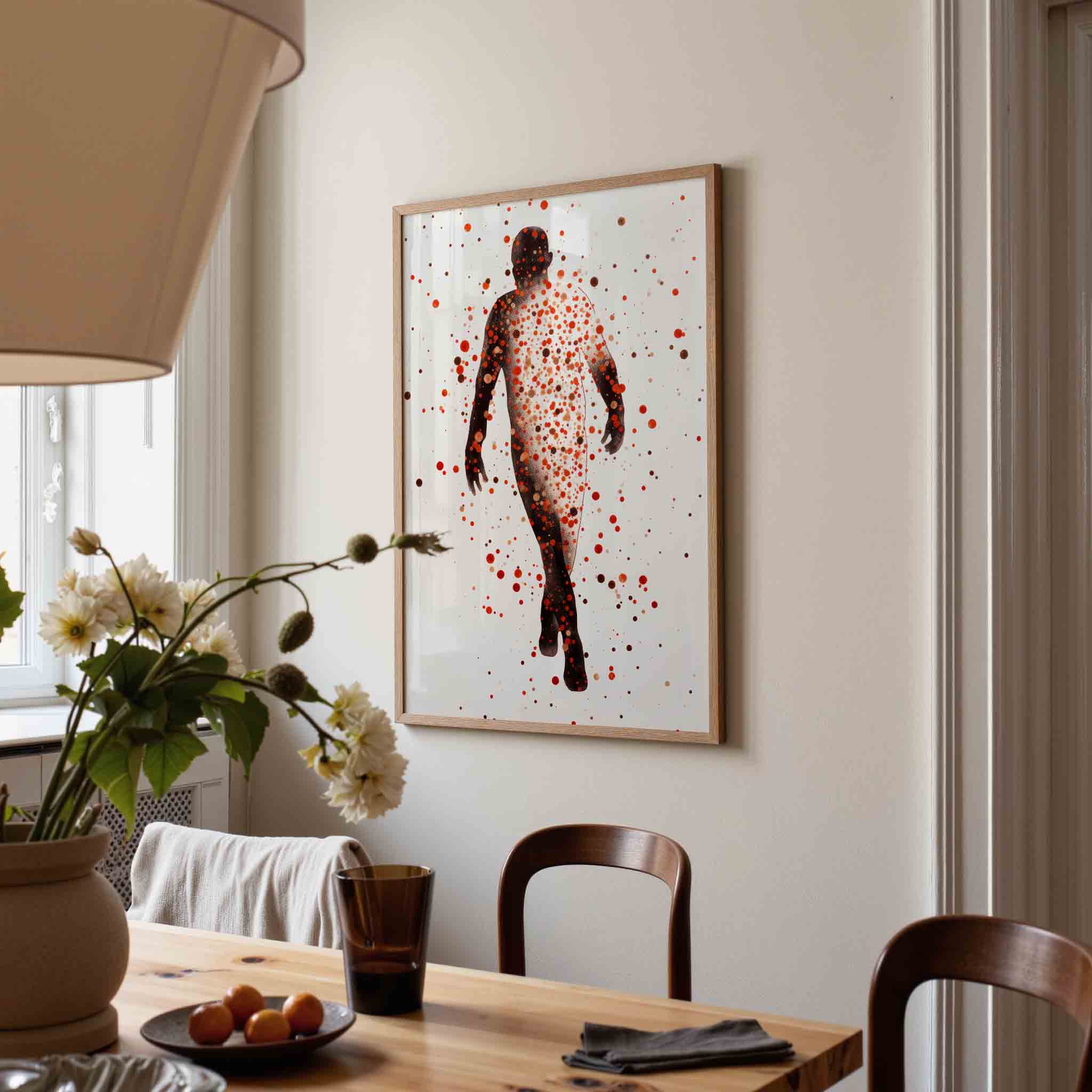 Figuur met stippen Poster