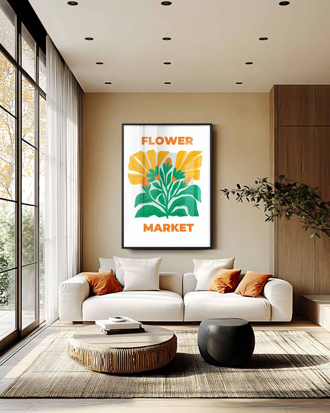 Bloemenmarkt Poster Kunstwerk-canvas-dibond-plexiglas-wanddecoratie-WallArtistic