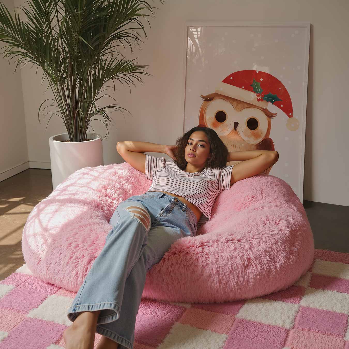 Schattige Uil Kerstposter-WallArtistic