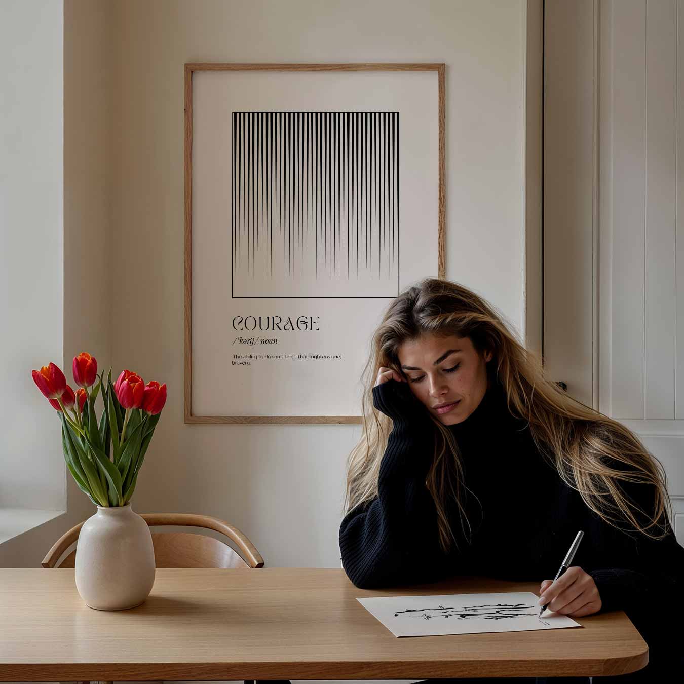 Minimalistische Moed Poster