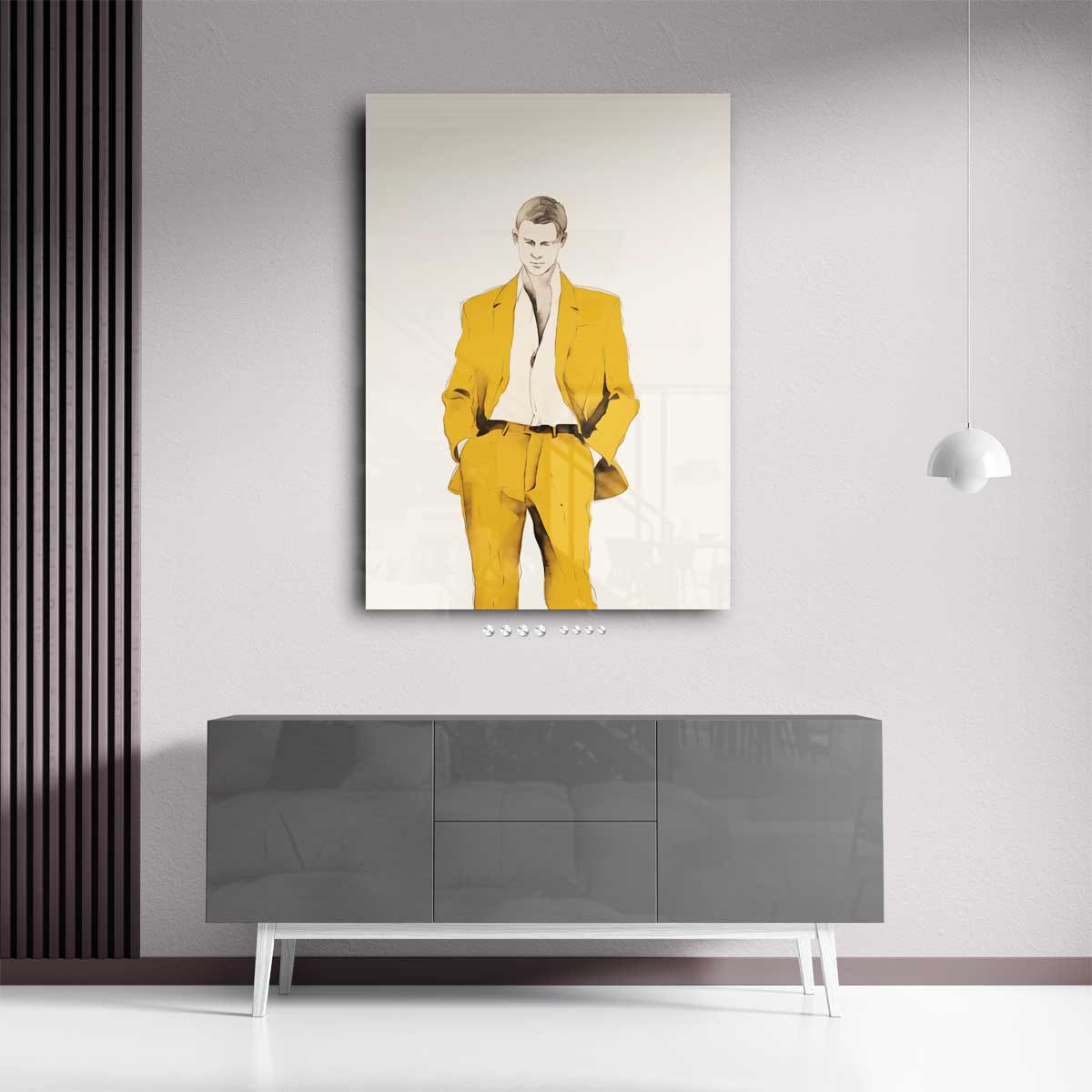 Elegante Stijl in Geel Kunstwerk-canvas-dibond-plexiglas-wanddecoratie-WallArtistic
