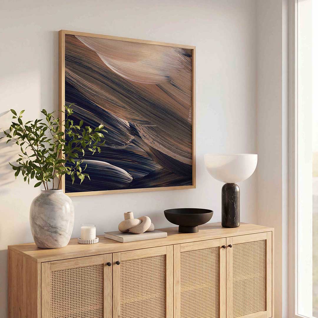 Abstracte penseelstreken Poster