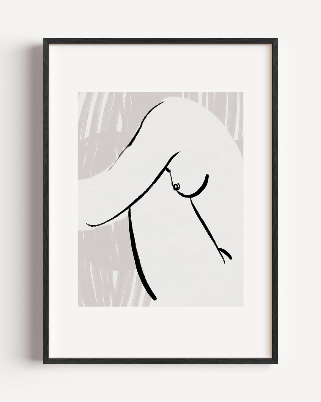 Artistieke Lijntekening Vrouwelijk Silhouet Poster-WallArtistic