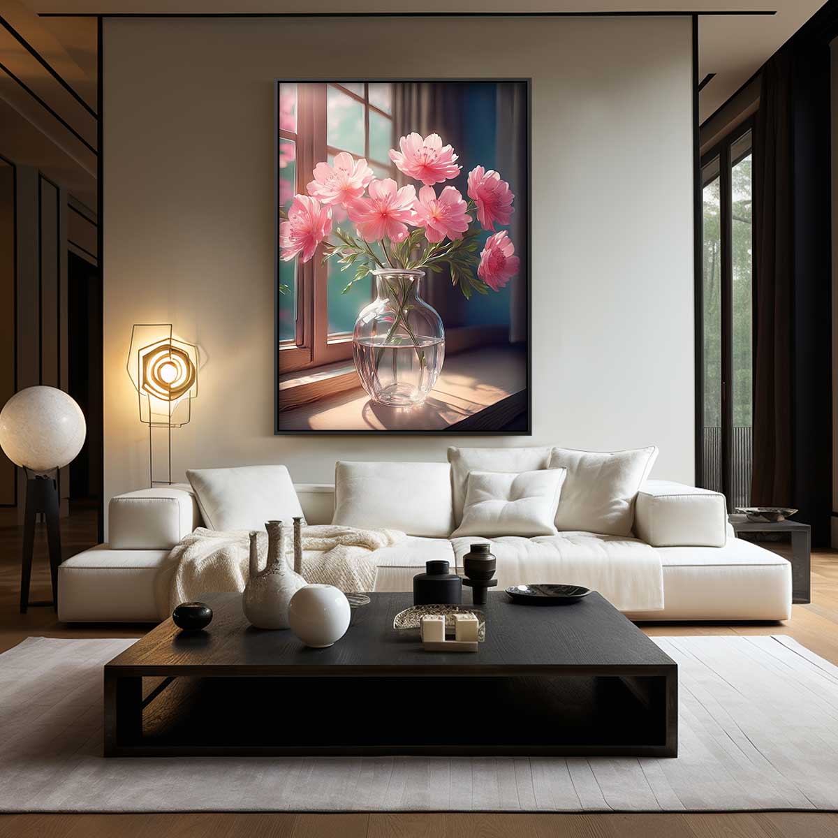 Bloemen in de Schijn van het Zonlicht Kunstwerk-canvas-dibond-plexiglas-wanddecoratie-WallArtistic