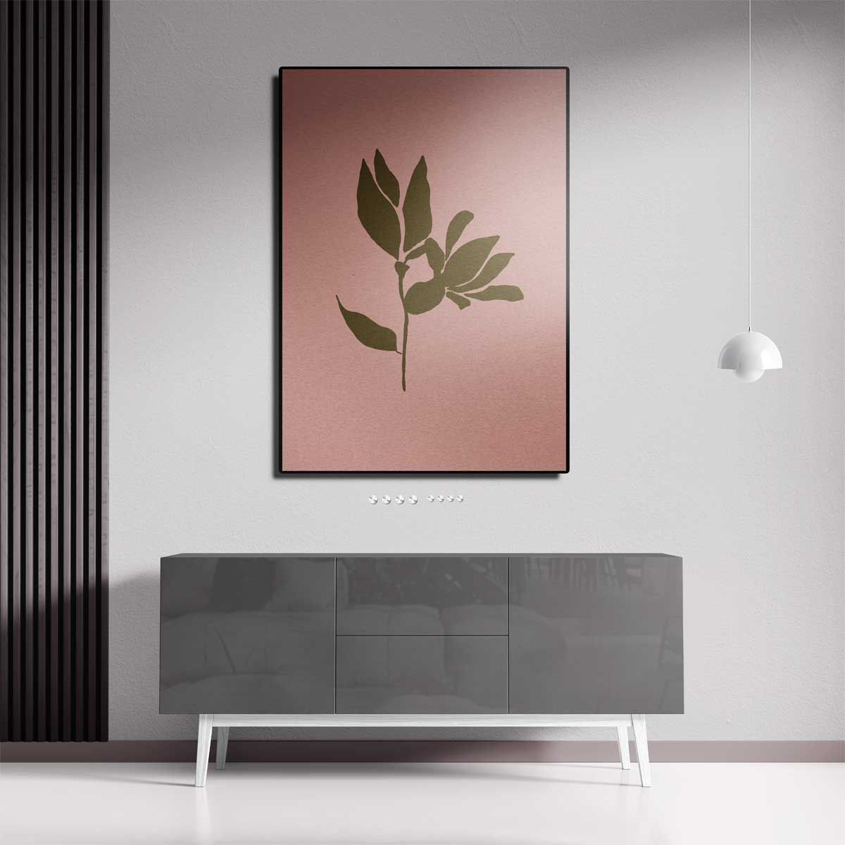 Simpele Blad Silhouet Kunstwerk-canvas-dibond-plexiglas-wanddecoratie-WallArtistic