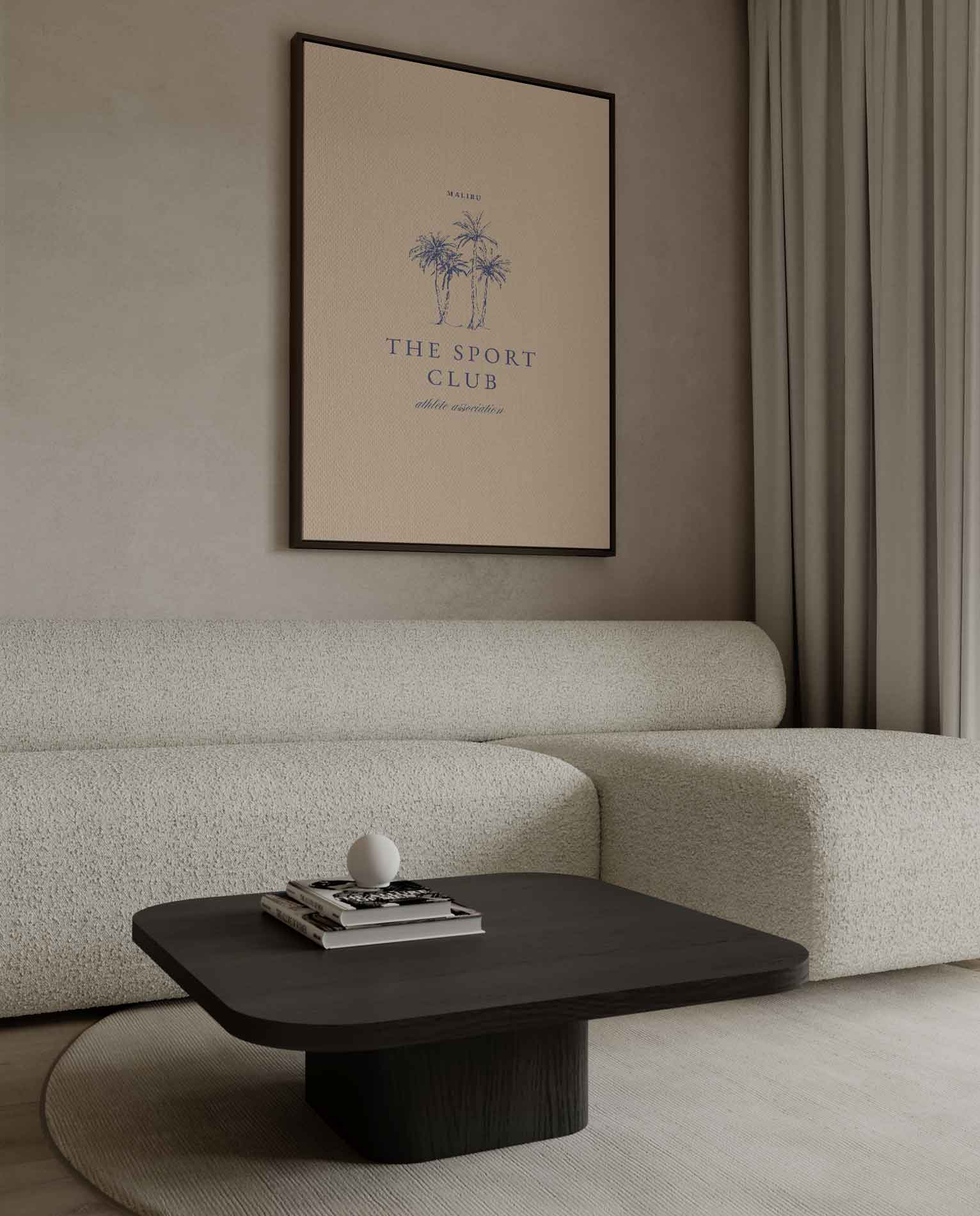 Malibu Sport Club Palmbomen Kunstwerk-canvas-dibond-plexiglas-wanddecoratie-WallArtistic