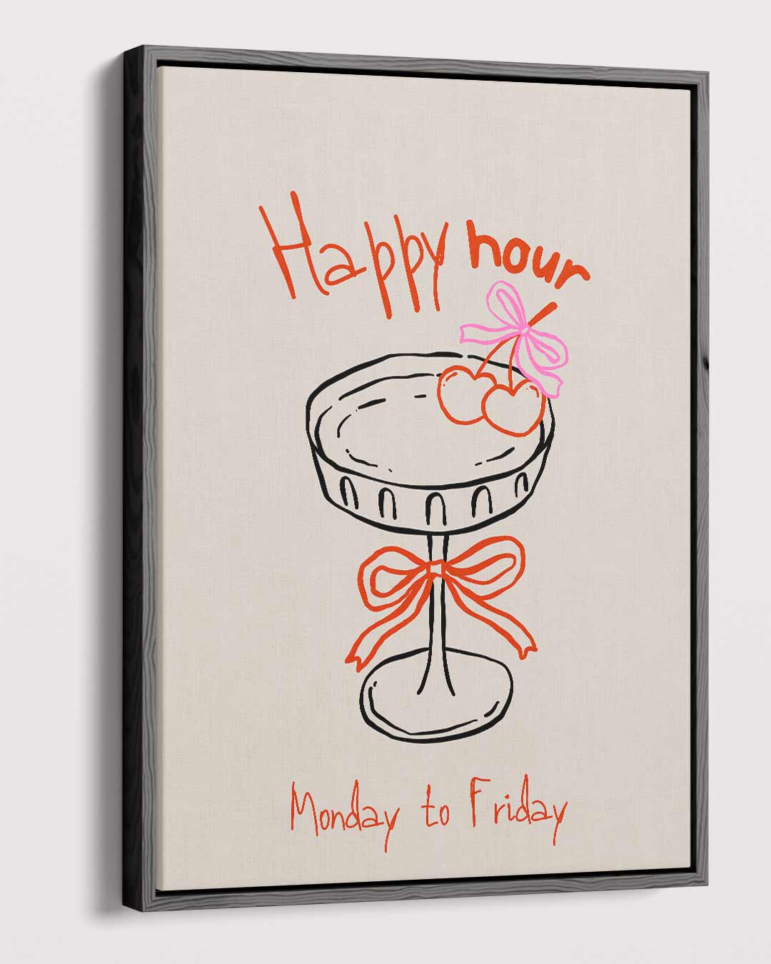 Happy Hour Illustratie Kunstwerk-canvas-dibond-plexiglas-wanddecoratie-WallArtistic