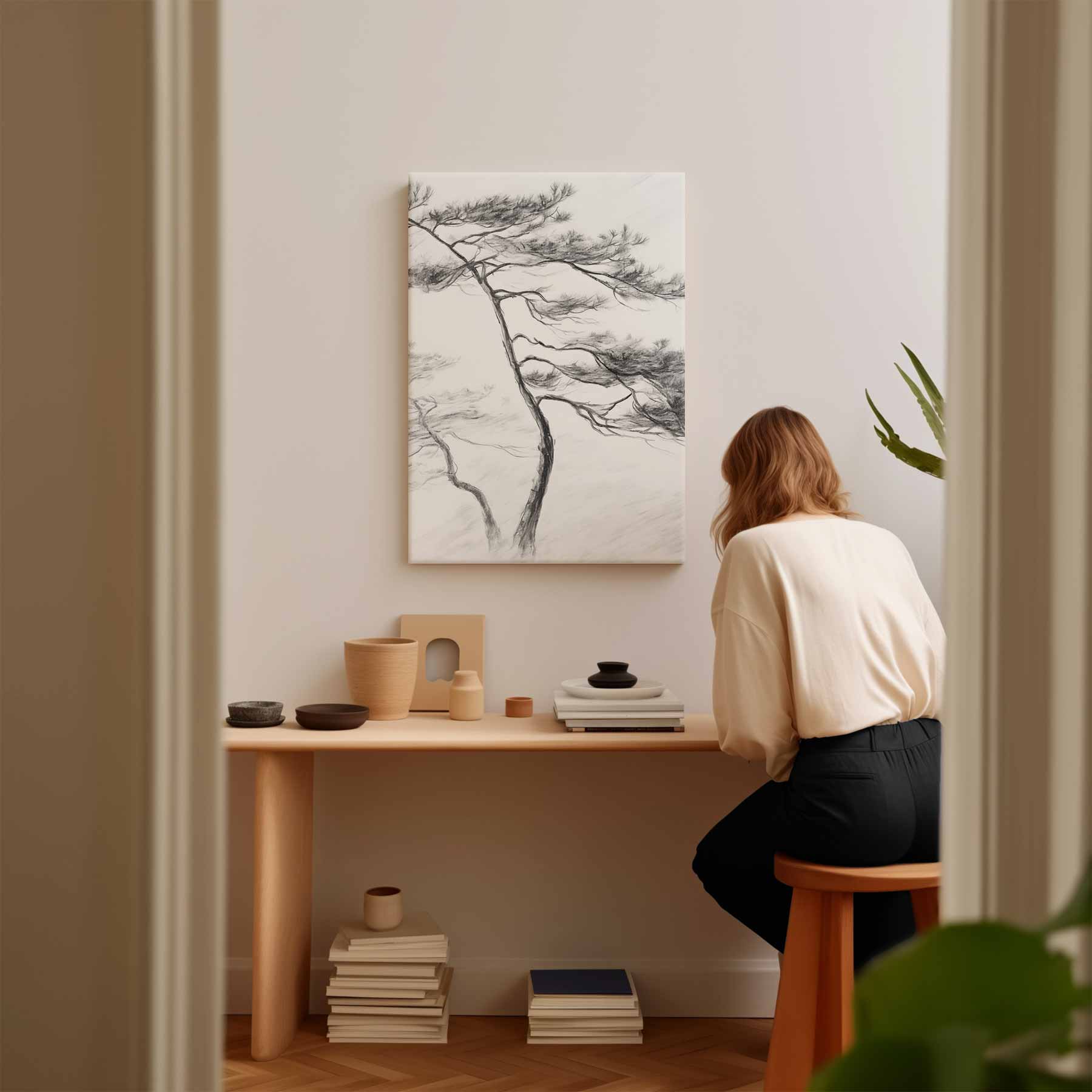 Elegante Dans van Dennenbomen Kunstwerk-canvas-dibond-plexiglas-wanddecoratie-WallArtistic