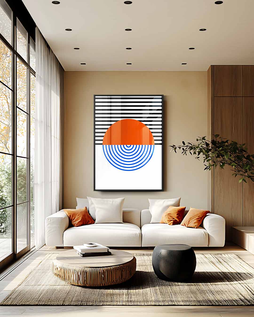 Kleurrijke Geometrische Harmonie Kunstwerk-canvas-dibond-plexiglas-wanddecoratie-WallArtistic