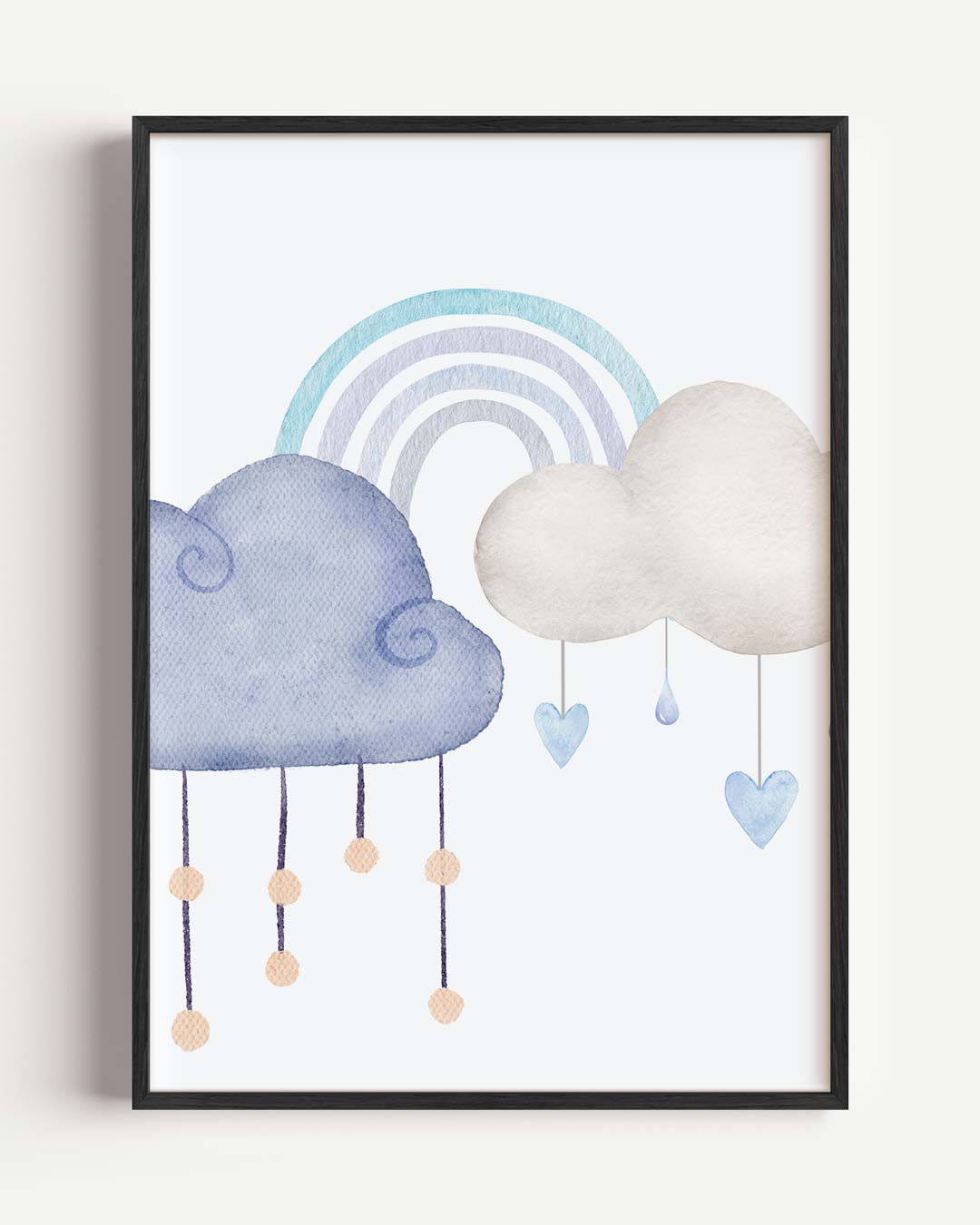 Regenboog met Wolken Poster-WallArtistic
