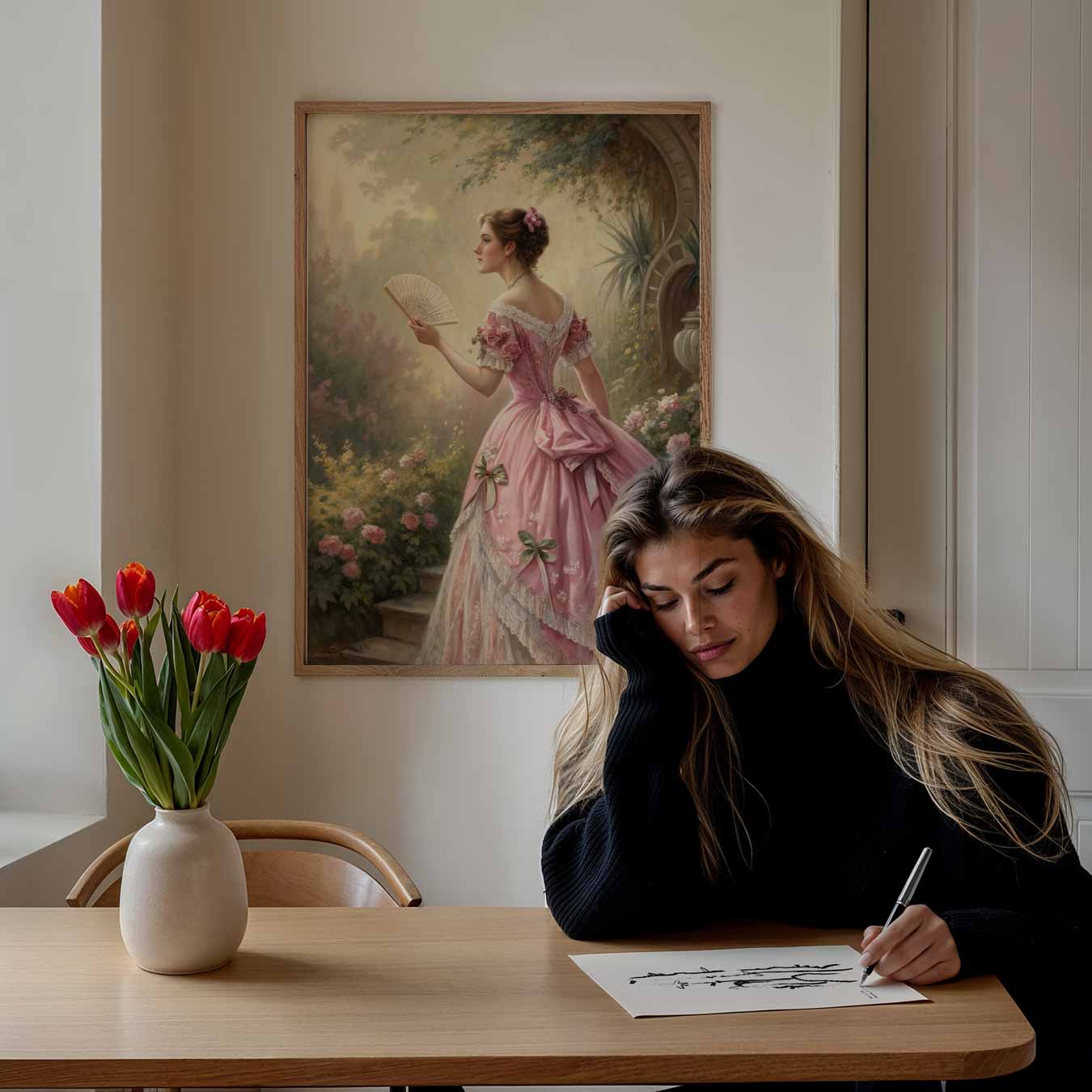 Elegante Victoriaanse Dame Poster-WallArtistic