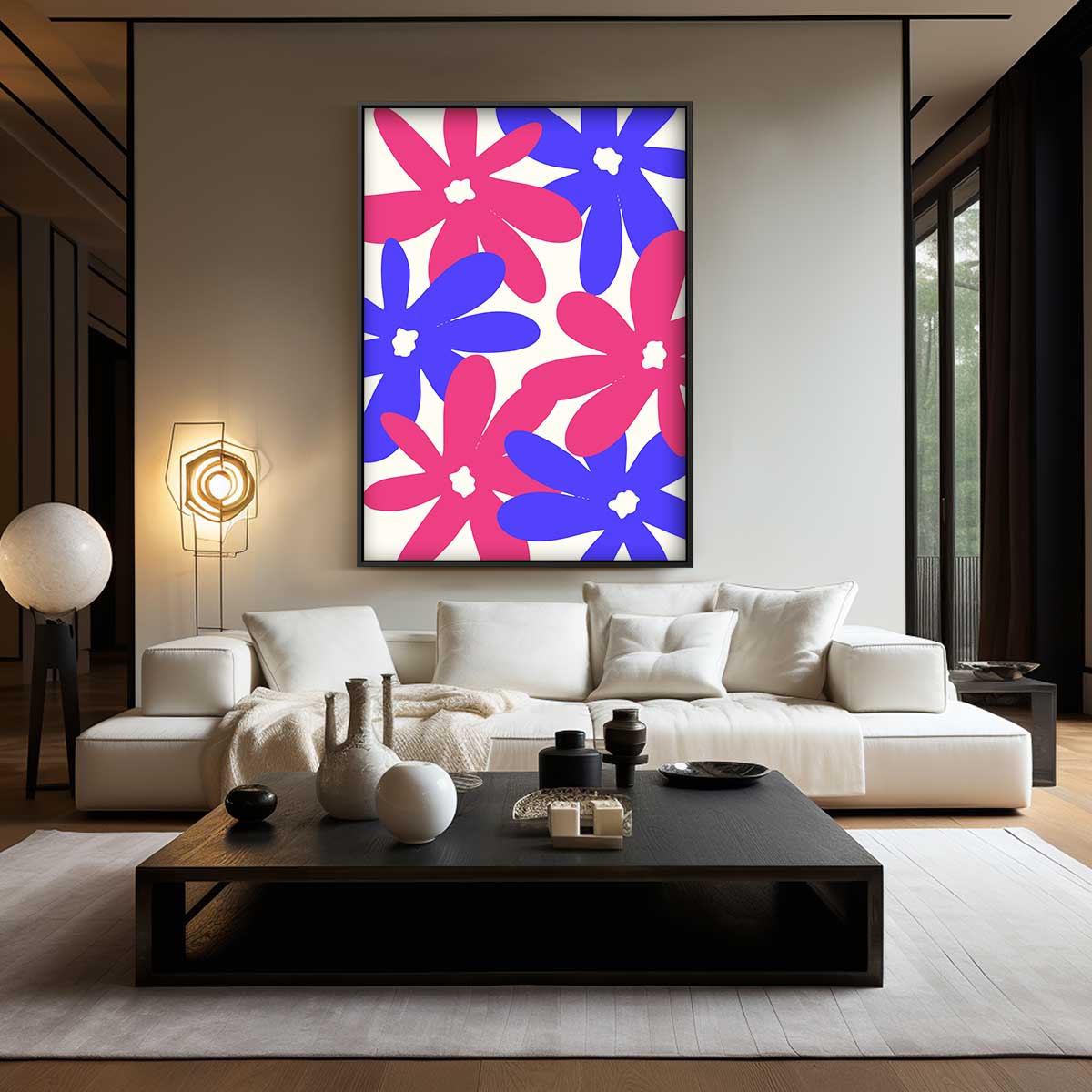 Kleurrijke Bloemenexplosie Kunstwerk-canvas-dibond-plexiglas-wanddecoratie-WallArtistic