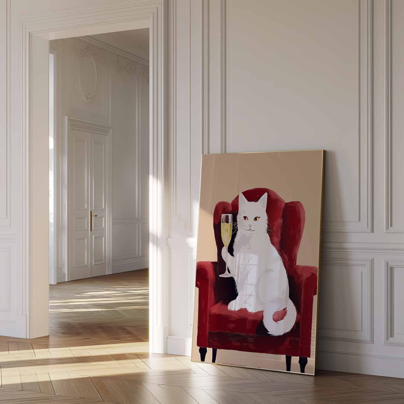 Stijlvolle Kat Met Champagnetoast Poster