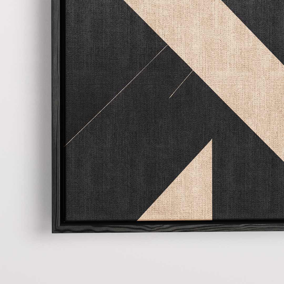 Abstracte Beige Lijnen op Zwart Kunstwerk-canvas-dibond-plexiglas-wanddecoratie-WallArtistic