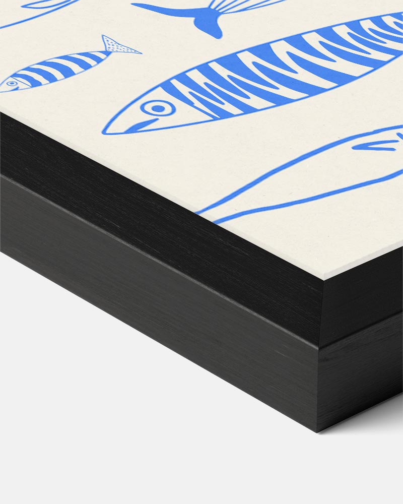 Fris Blauwe Vis Illustratie Poster-WallArtistic