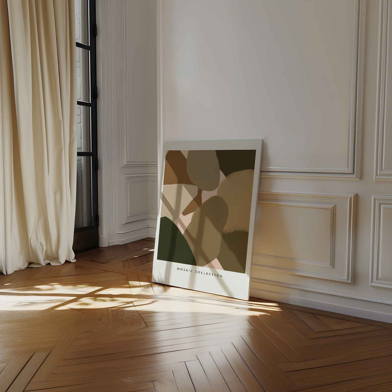 Aardse Abstracte Mozaïek Kunstwerk-canvas-dibond-plexiglas-wanddecoratie-WallArtistic