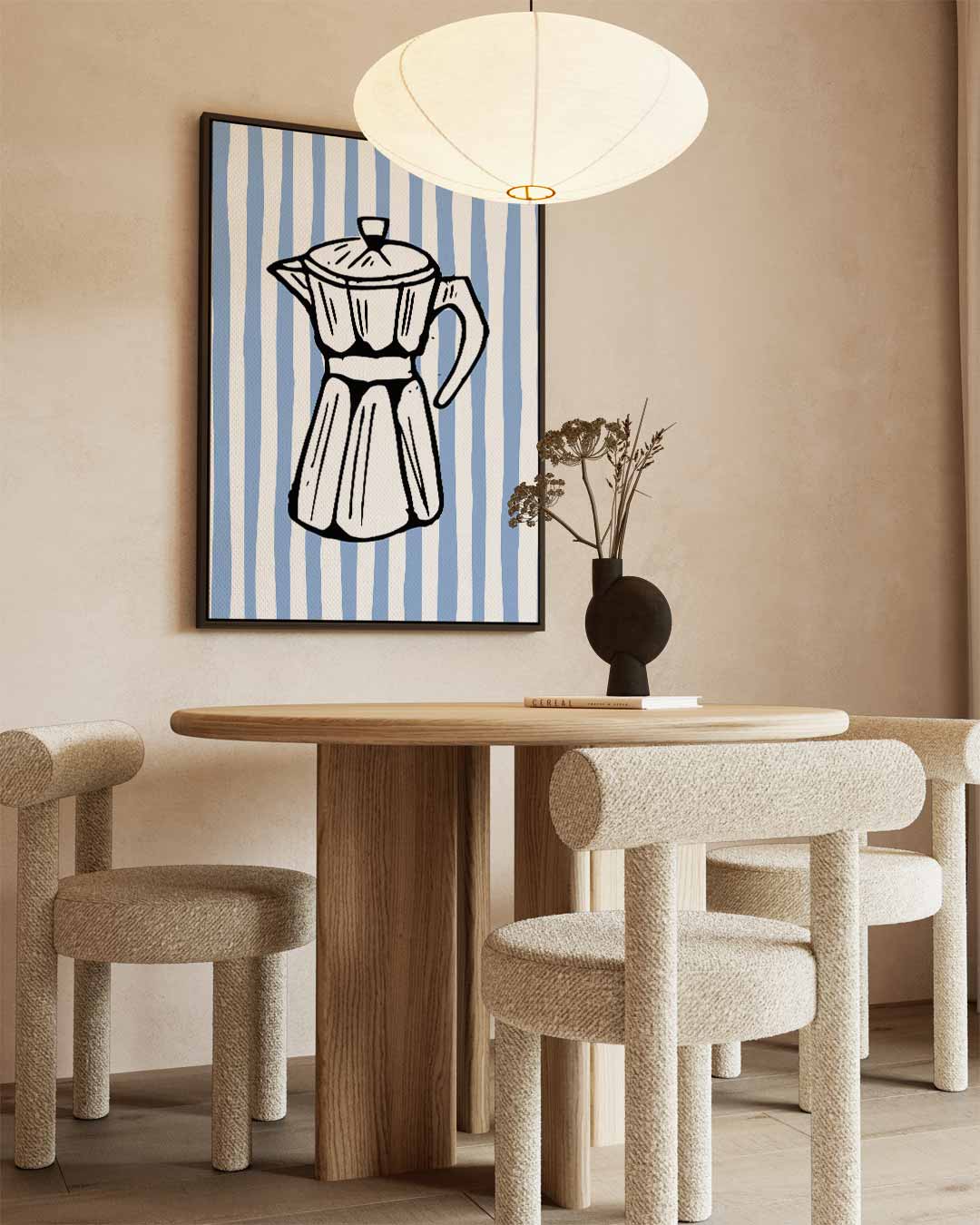 Retro Koffiepot Illustratie Kunstwerk-canvas-dibond-plexiglas-wanddecoratie-WallArtistic