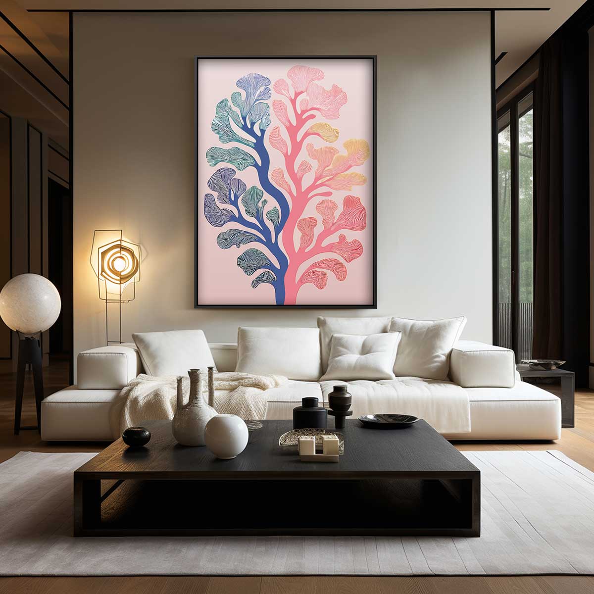 Kleurrijke Koraaldroom Kunstwerk-canvas-dibond-plexiglas-wanddecoratie-WallArtistic