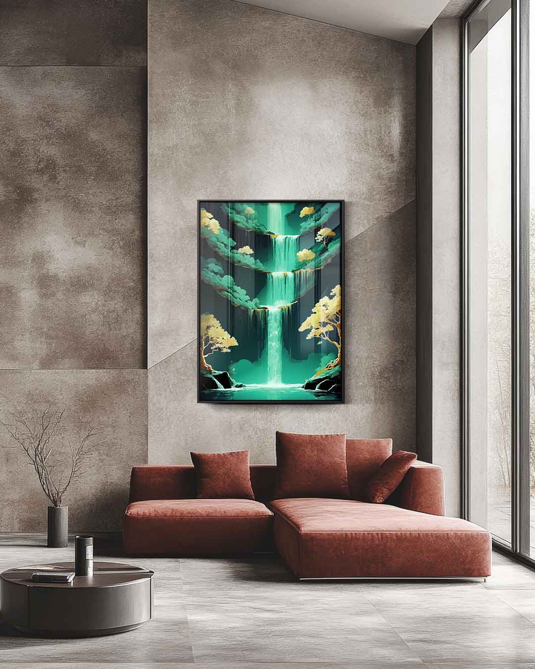 Magische Waterval Kunstwerk-canvas-dibond-plexiglas-wanddecoratie-WallArtistic