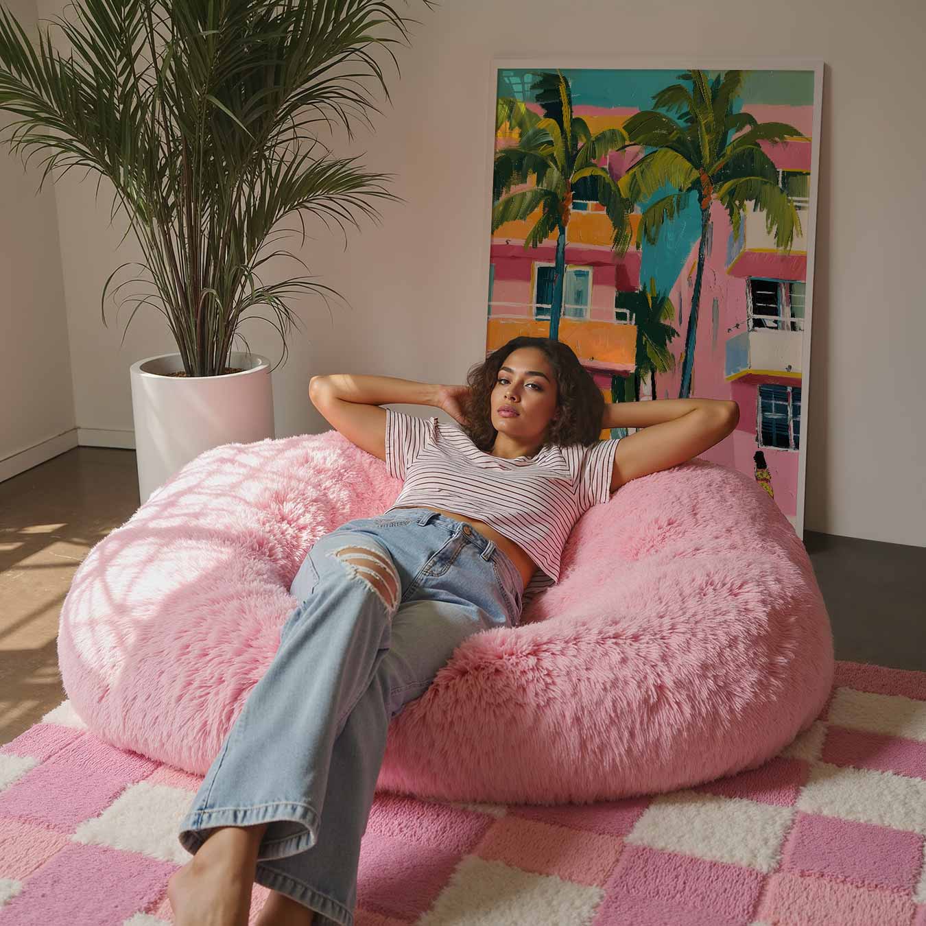 Zonnige Palmboom Escapade Poster-WallArtistic