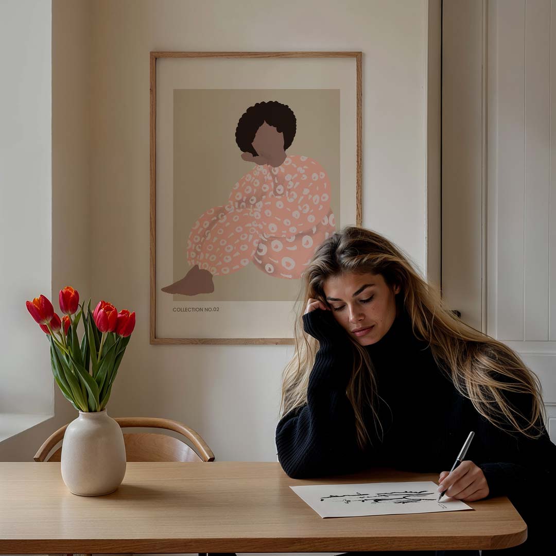 Abstracte Damesportret Poster-WallArtistic