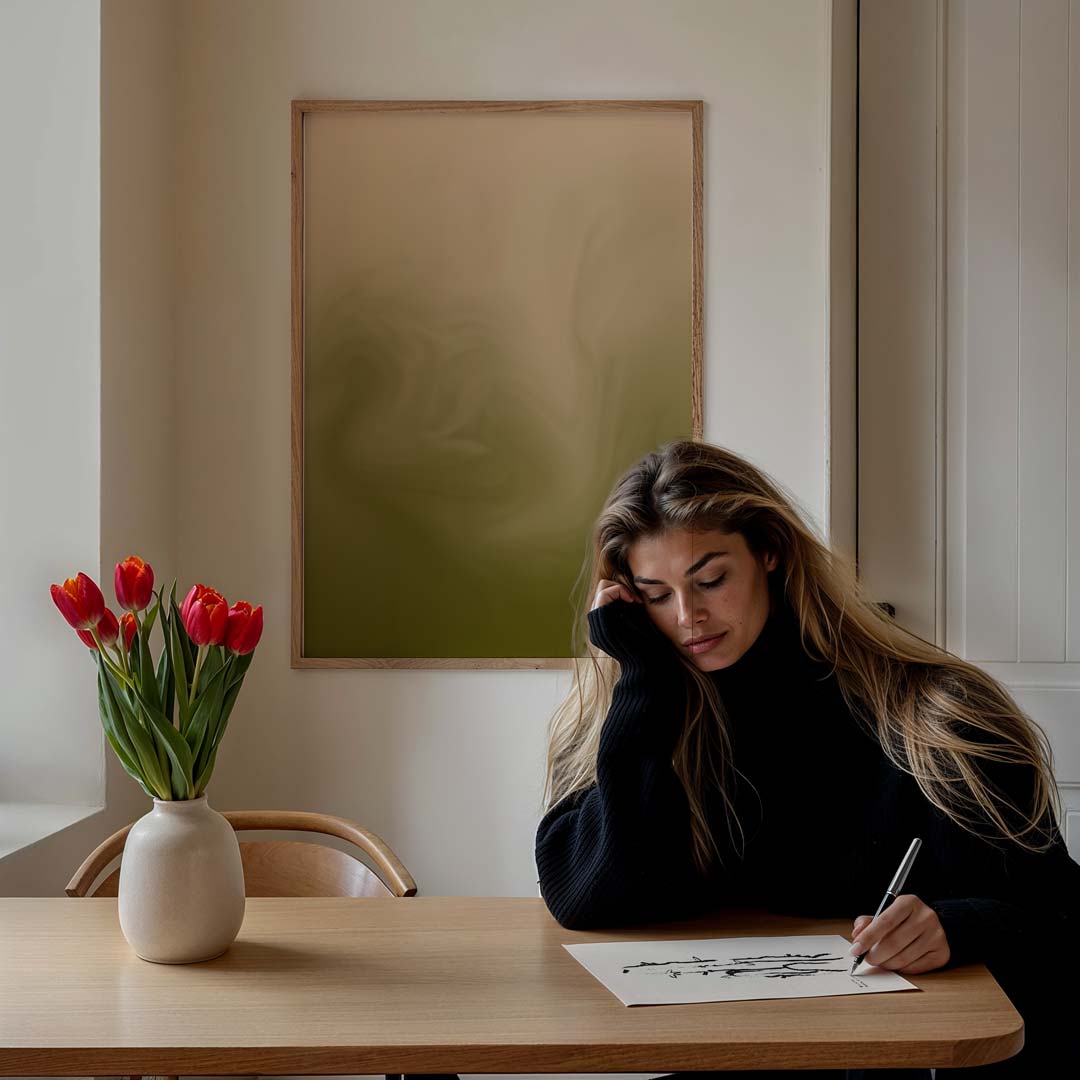 Mystieke Beige Droomlandschap Poster-WallArtistic