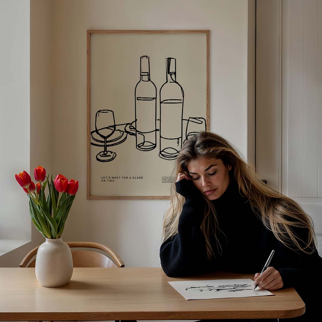 Gezellige Wijnafspraak Poster-WallArtistic