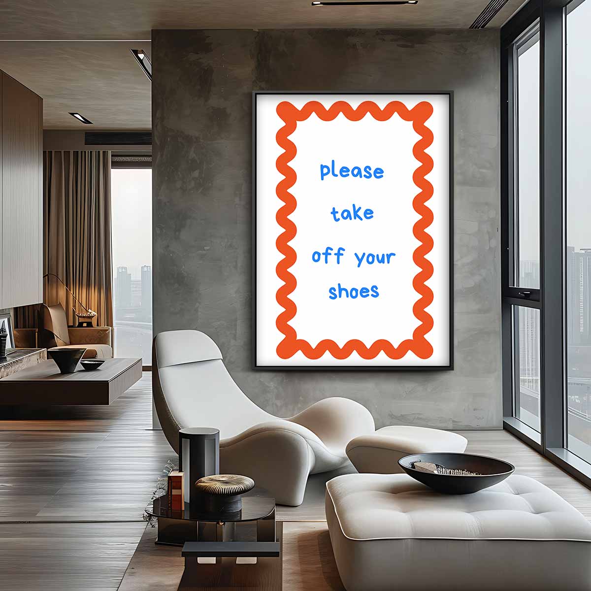 Welkomstbord met speelse boodschap Kunstwerk-canvas-dibond-plexiglas-wanddecoratie-WallArtistic