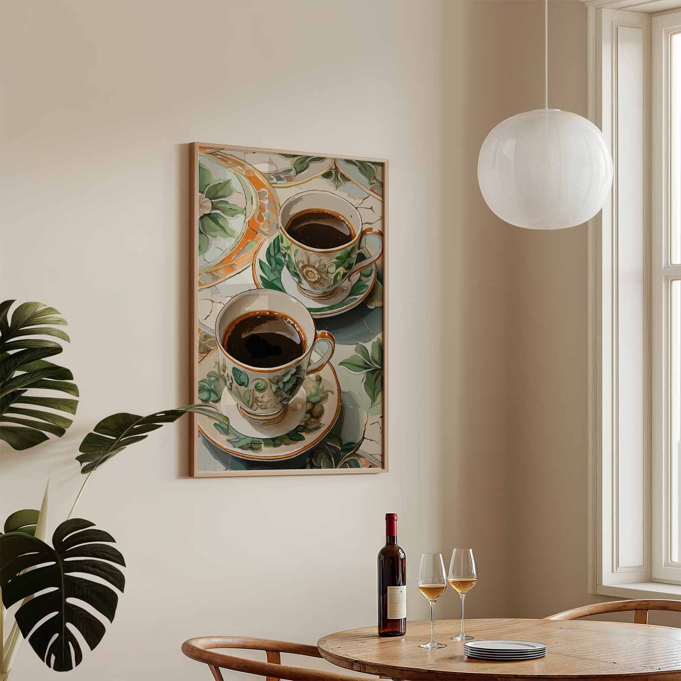 Stijlvolle Koffiepauze Poster-WallArtistic