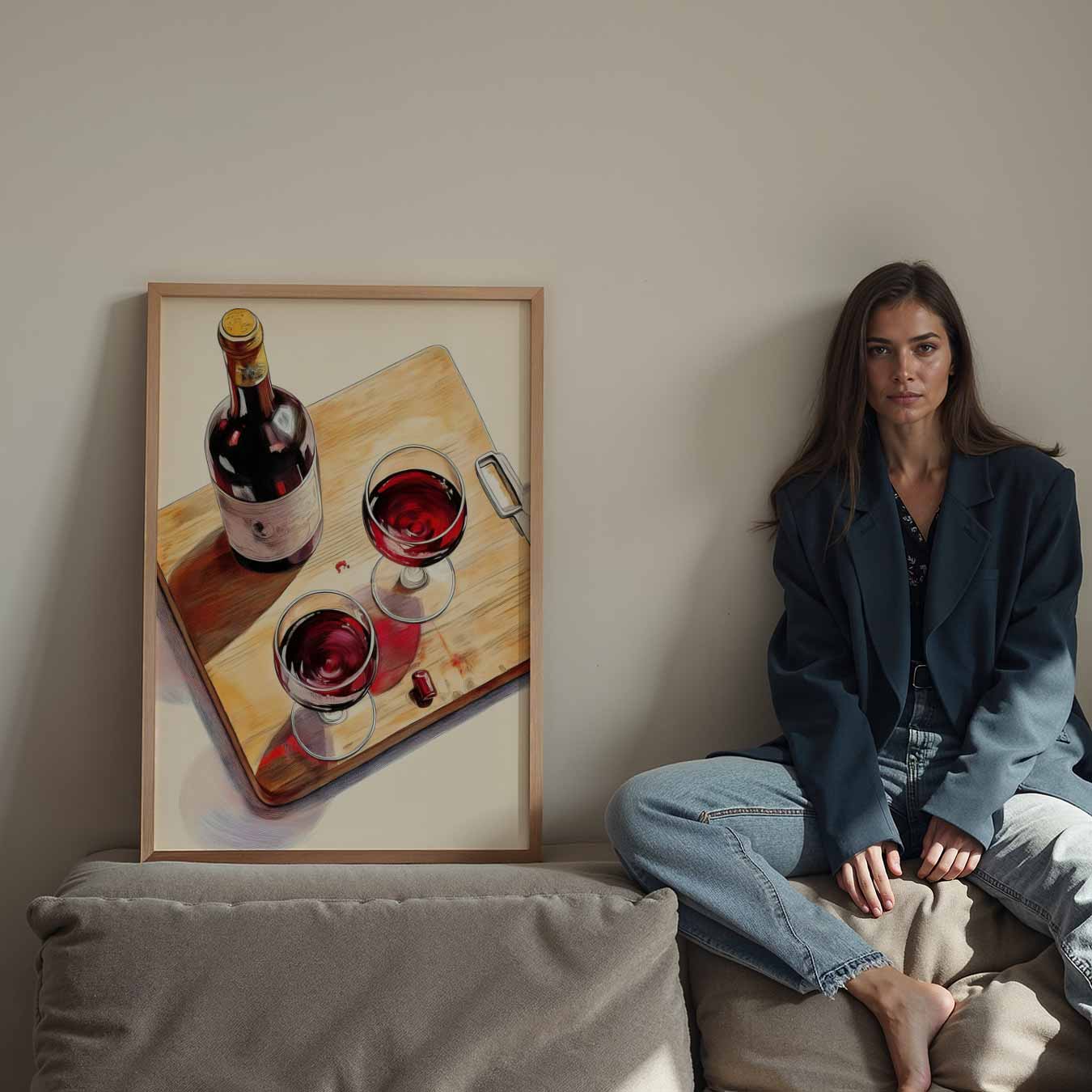 Stijlvolle Wijnavond Poster-WallArtistic