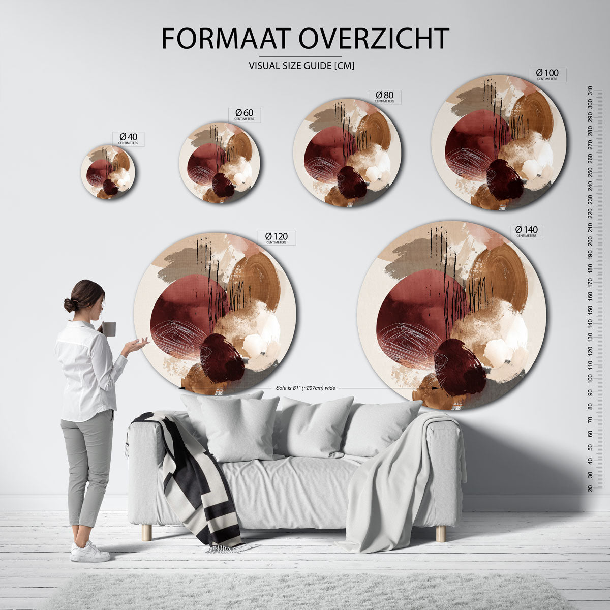 Abstracte vormen Muurcirkel