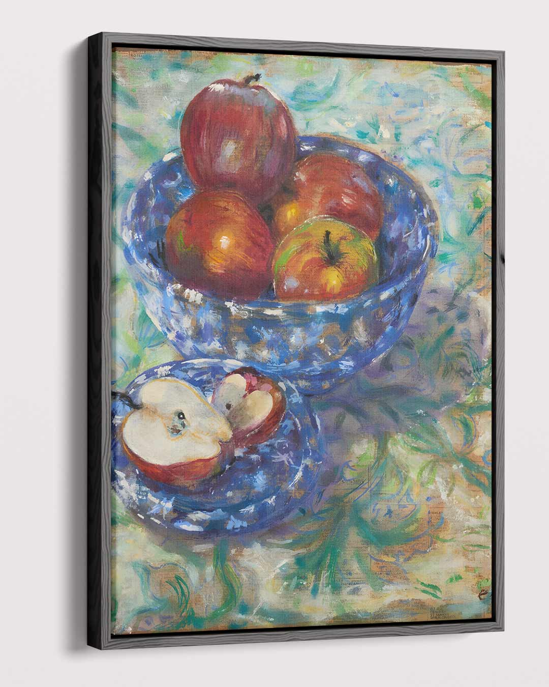 Stilleven met Fruit in Blauwe Schaal Kunstwerk-canvas-dibond-plexiglas-wanddecoratie-WallArtistic