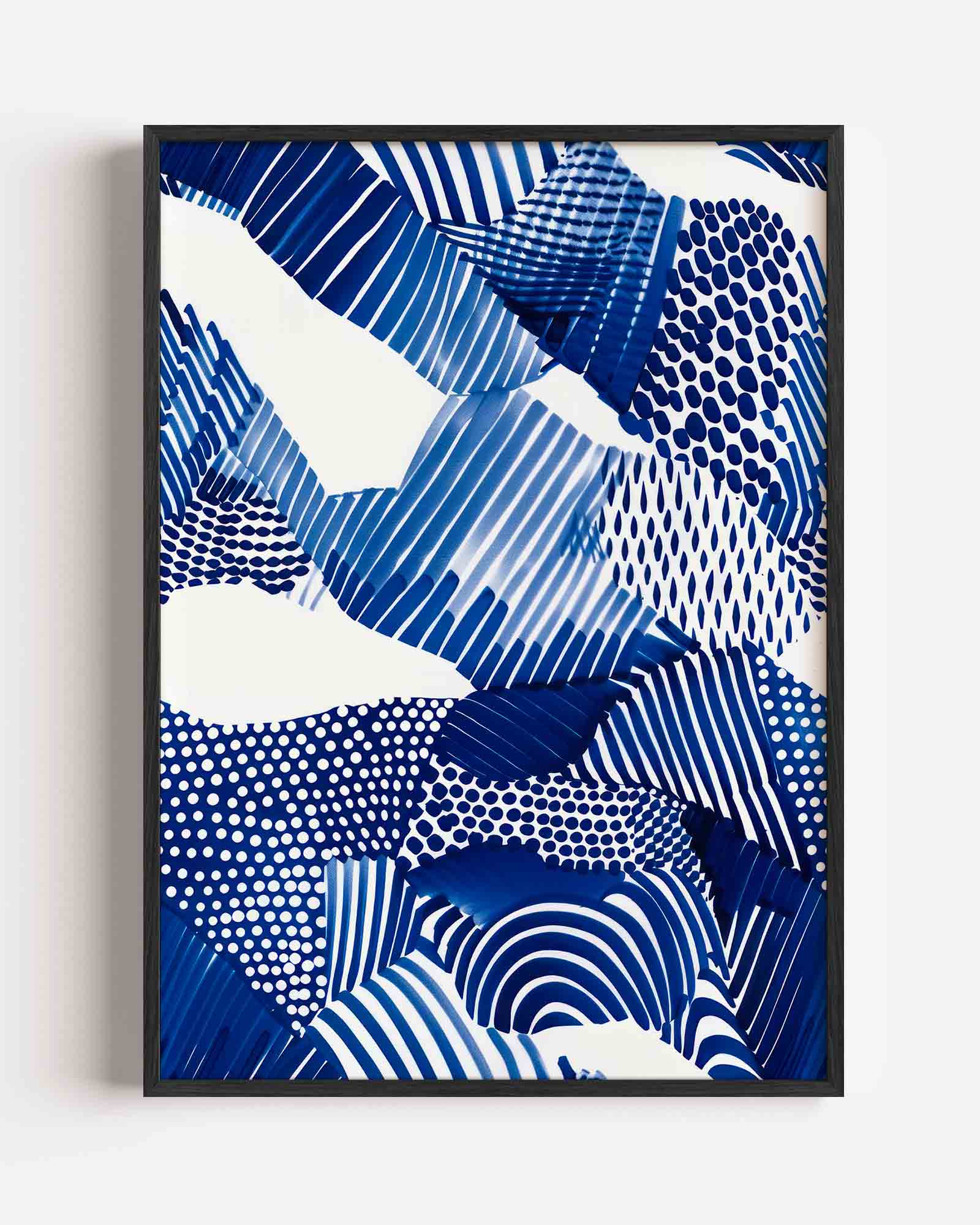 Abstracte blauwe patronen Poster